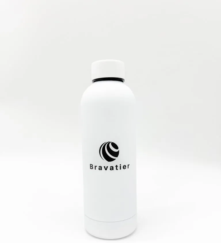 Stainless Steel Water Bottle, 500ml/17oz, Double Wall, Vacuum Insulated for Hot & Cold Drinks, Premium UV Print, Sports, Office, Outdoor, and Travel (Black)