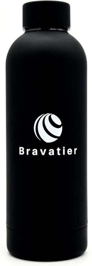 Stainless Steel Water Bottle, 500ml/17oz, Double Wall, Vacuum Insulated for Hot & Cold Drinks, Premium UV Print, Sports, Office, Outdoor, and Travel (Black)