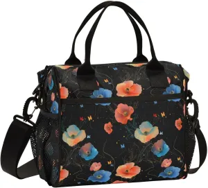 Star Yu Beauty Comet Tail Butterfly Pattern Large Lunch Box for Men Women Adults Insulated Lunch Bag Cooler Bag with Adjustable Shoulder Strap for Work Picnic Travel