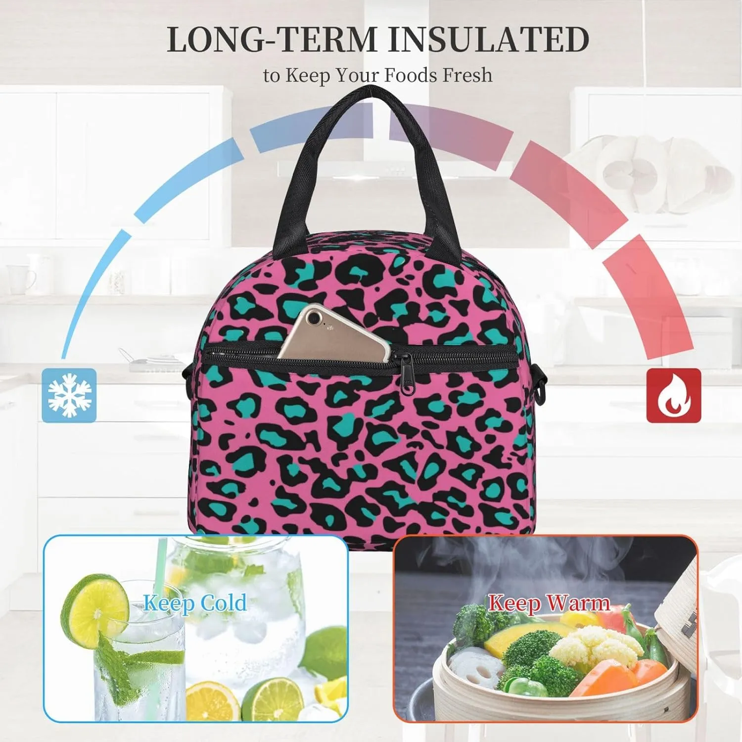 Starry Night,Insulated Reusable Lunch Bag with Adjustable Shoulder Strap for Adults,Star in Sky Astronomy,Leakproof Office Picnic Hiking Beach Tote Bag,Blue,9x5x7.8in
