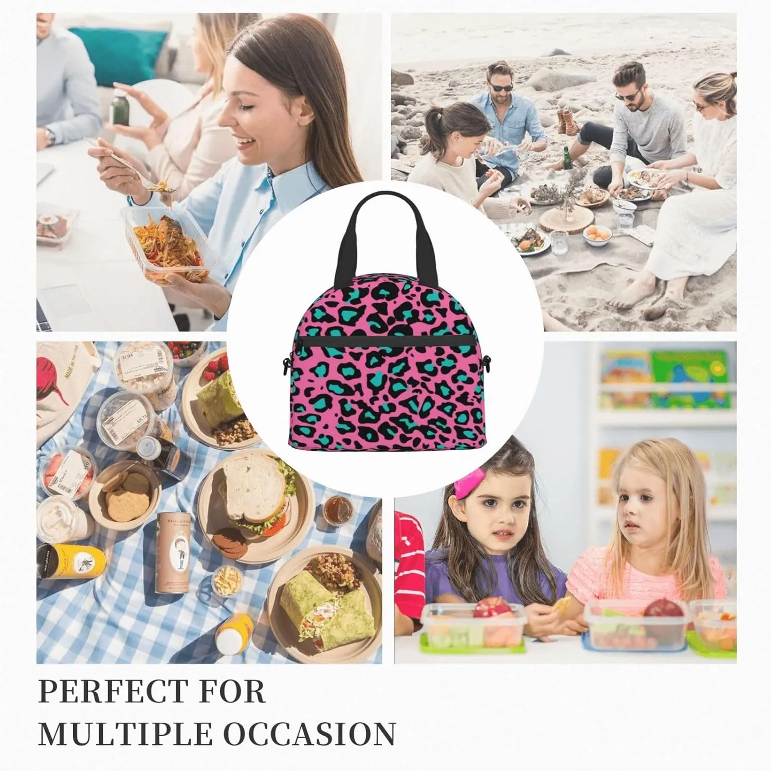 Starry Night,Insulated Reusable Lunch Bag with Adjustable Shoulder Strap for Adults,Star in Sky Astronomy,Leakproof Office Picnic Hiking Beach Tote Bag,Blue,9x5x7.8in