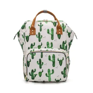 Starte Flower Baby Diaper Backpack with Stroller Straps Large Capacity Baby Bags for Fashion Mommy Maternity Nappy Bag Cactus