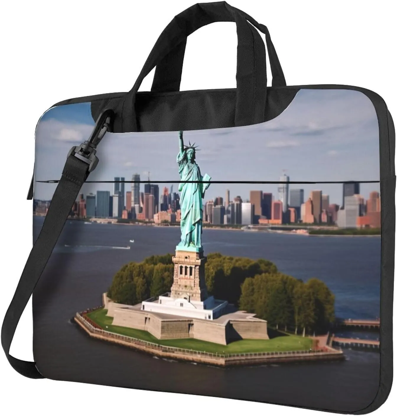 Statue of Liberty in NYC Laptop Shoulder Bag Portable Laptop Bag Laptop Case Crossbody Briefcase w/Strap Handle