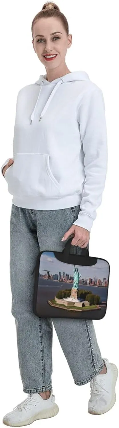Statue of Liberty in NYC Laptop Shoulder Bag Portable Laptop Bag Laptop Case Crossbody Briefcase w/Strap Handle
