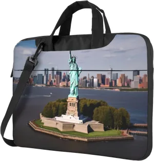Statue of Liberty in NYC Laptop Shoulder Bag Portable Laptop Bag Laptop Case Crossbody Briefcase w/Strap Handle