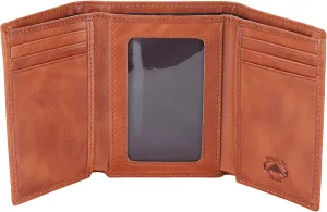 Stealth Mode Trifold Leather Wallet for Men with RFID Blocking