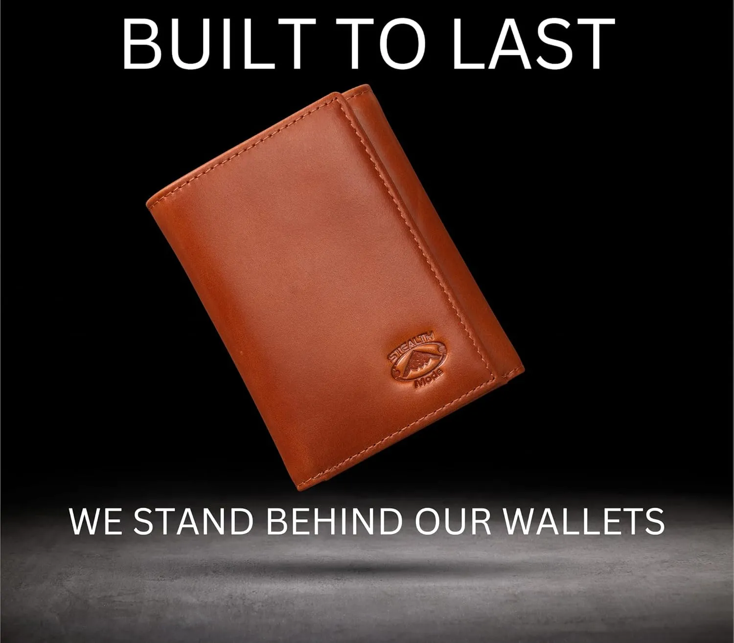 Stealth Mode Trifold Leather Wallet for Men with RFID Blocking