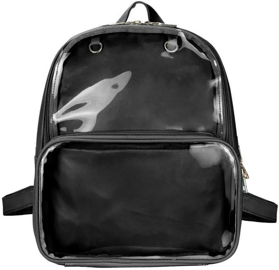 STEAMEDBUN Ita Bag Double Window Candy PU Leather Backpack Kawaii Pins Bag with insert