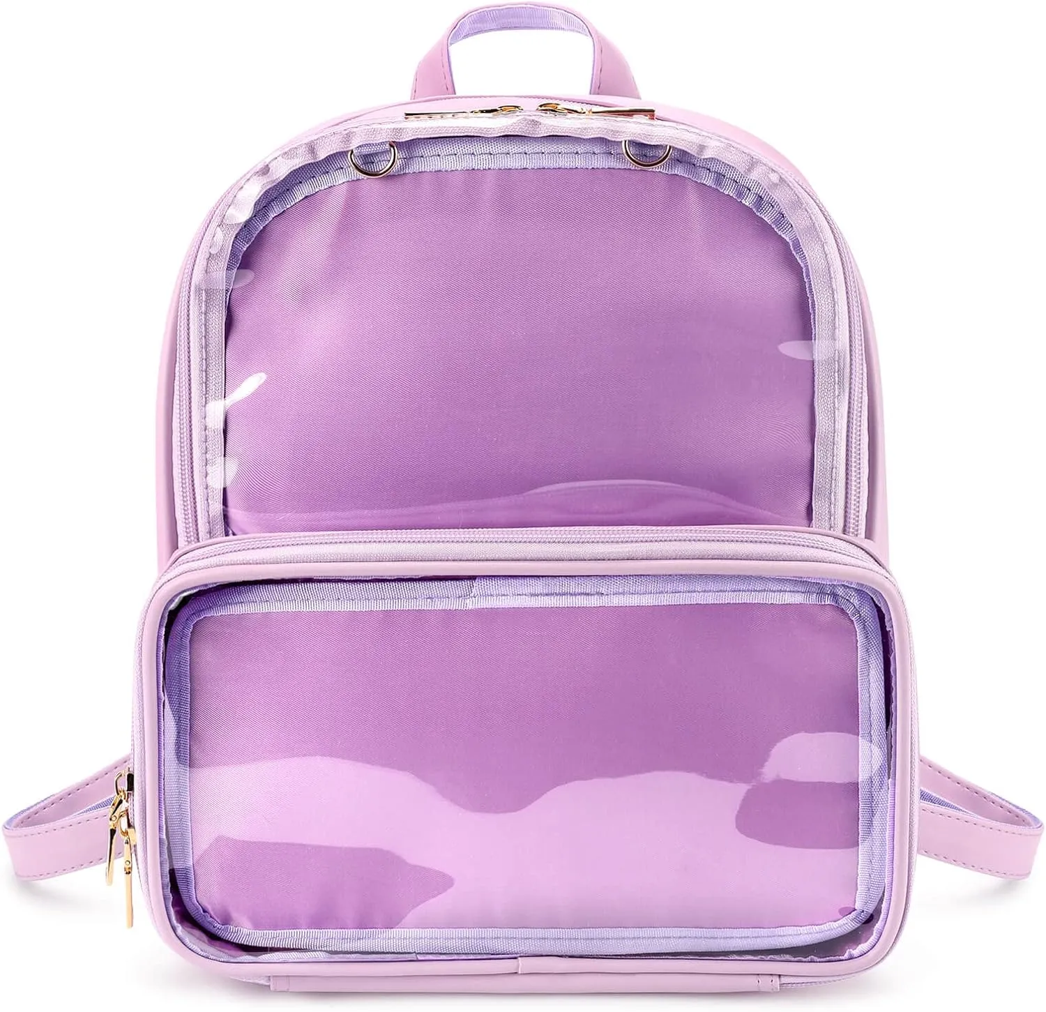 STEAMEDBUN Ita Bag Double Window Candy PU Leather Backpack Kawaii Pins Bag with insert