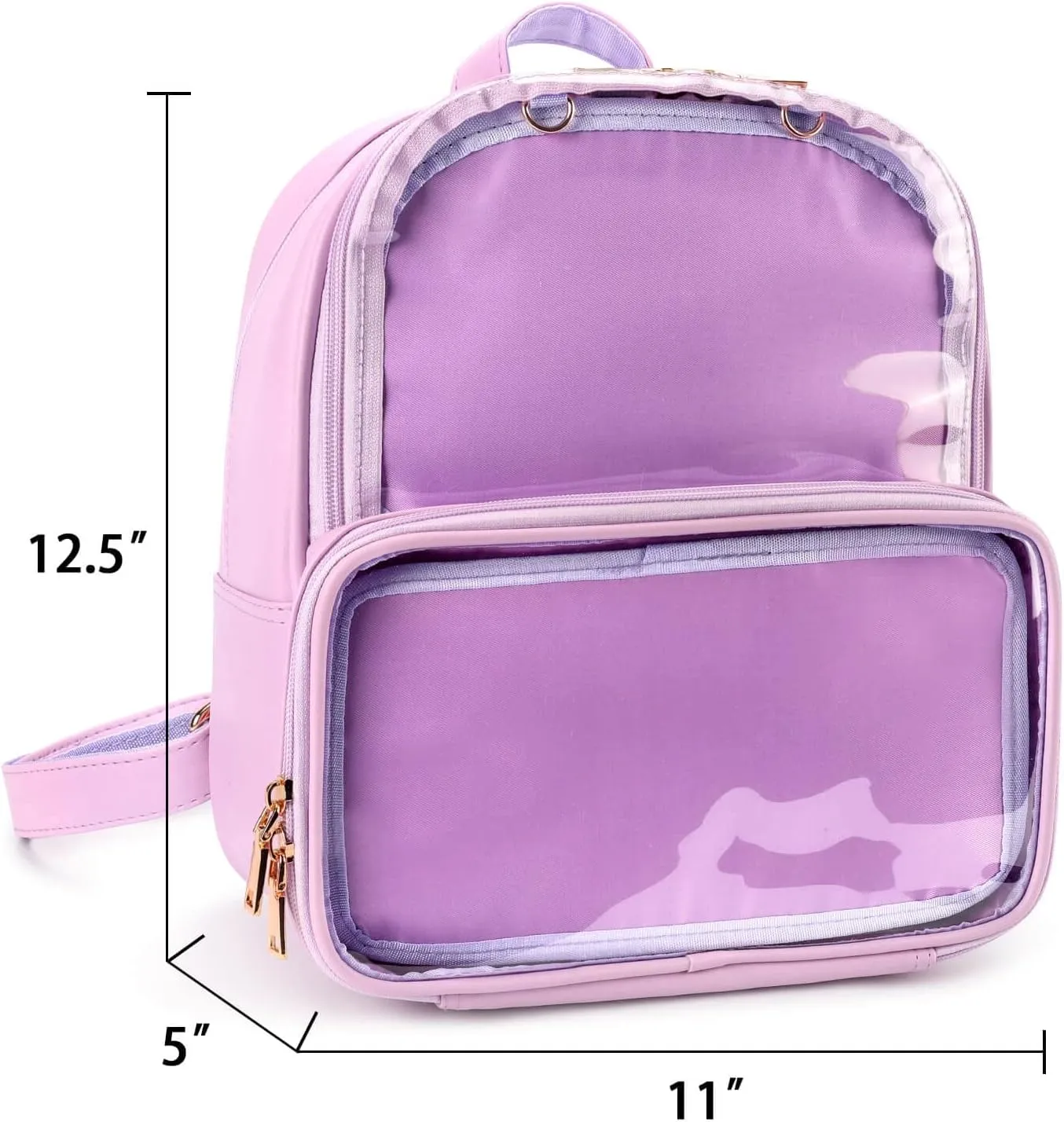 STEAMEDBUN Ita Bag Double Window Candy PU Leather Backpack Kawaii Pins Bag with insert