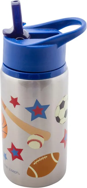 Stephen Joseph Stainless Steel Water Bottles, 18 OZ, Straw lid, Reusable tumbler, Insulated, Sports