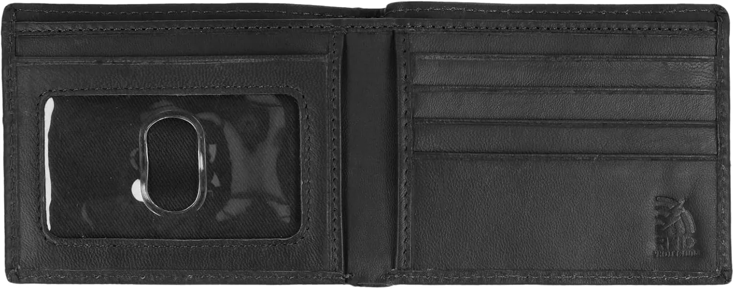 Steve Madden Mens RFID Leather Wallet Gift Set with Key Fob