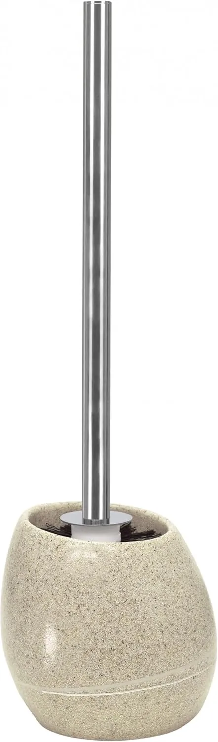 Stones Durable Toilet Brush Holder 15.35" t X 4.92" w (Sand Beige)