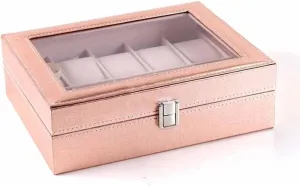 Storage Box Watch Storage Special Case for Women Female Girl Friend Wrist Watches Box Storage Collect Pink Pu Leather Storage Box Jewelry Boxes
