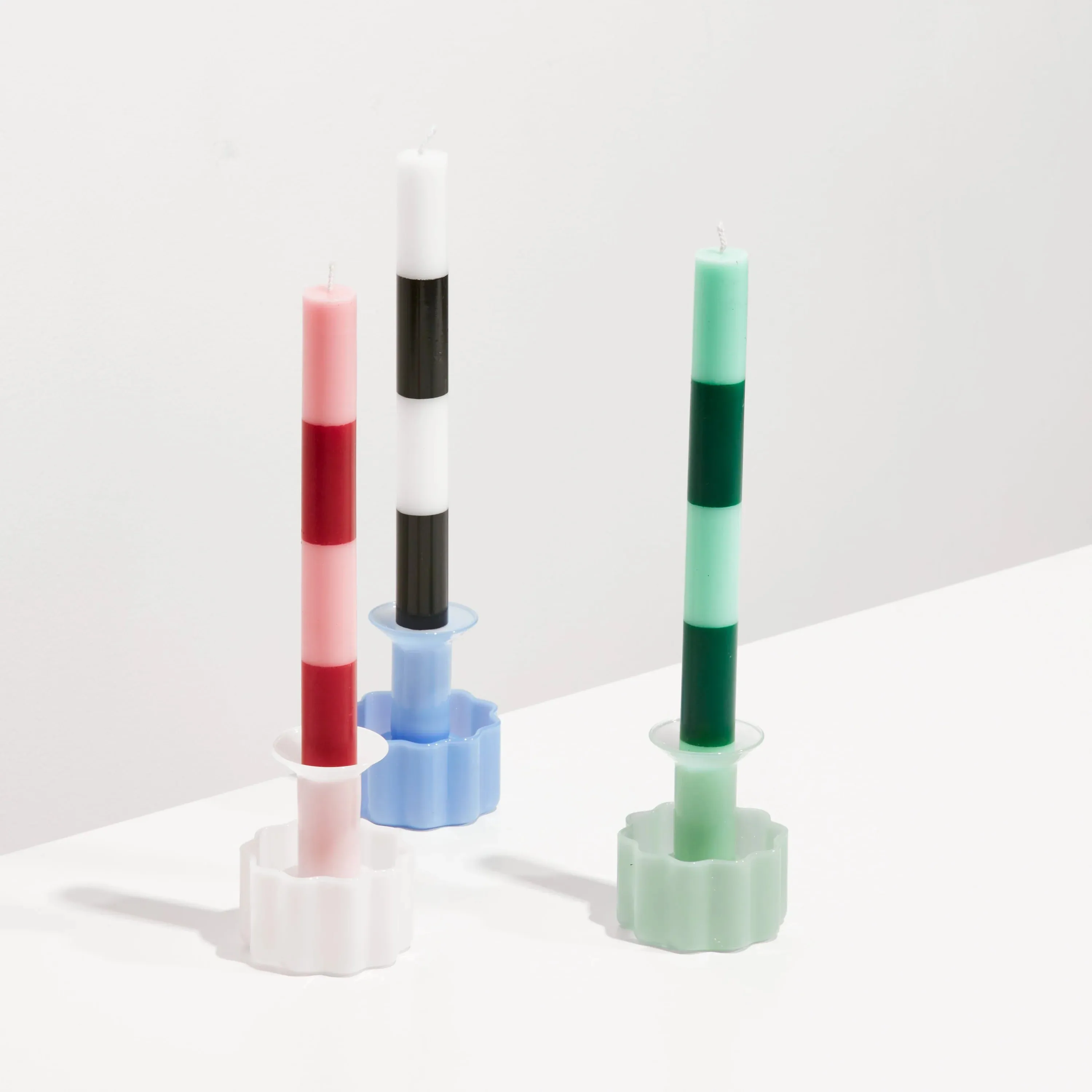 STRIPE CANDLE PACK - JADE   GREEN