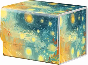 Strong Magnet Card Case Deck Box Mtg Card Box Playing Card Box Magic Deck Box Tcg Up to 200 Cards Creative Pattern Trading Card Storage Box for Collectible Card Games, Starry Sky And Light Shining