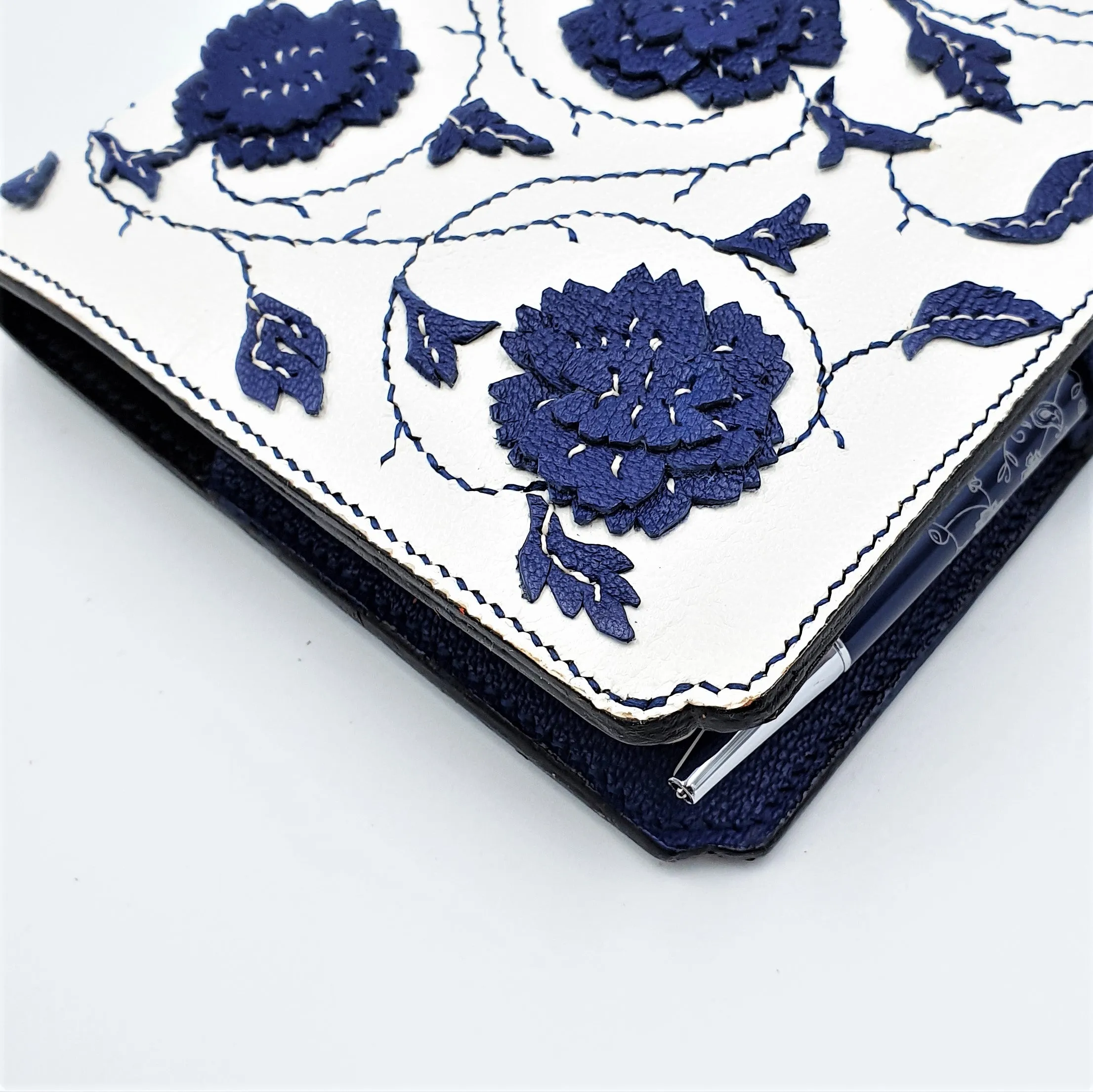 Studio Arkademie MING TEN PEONIES A6 Portrait Notebook Sleeve, Blue & White
