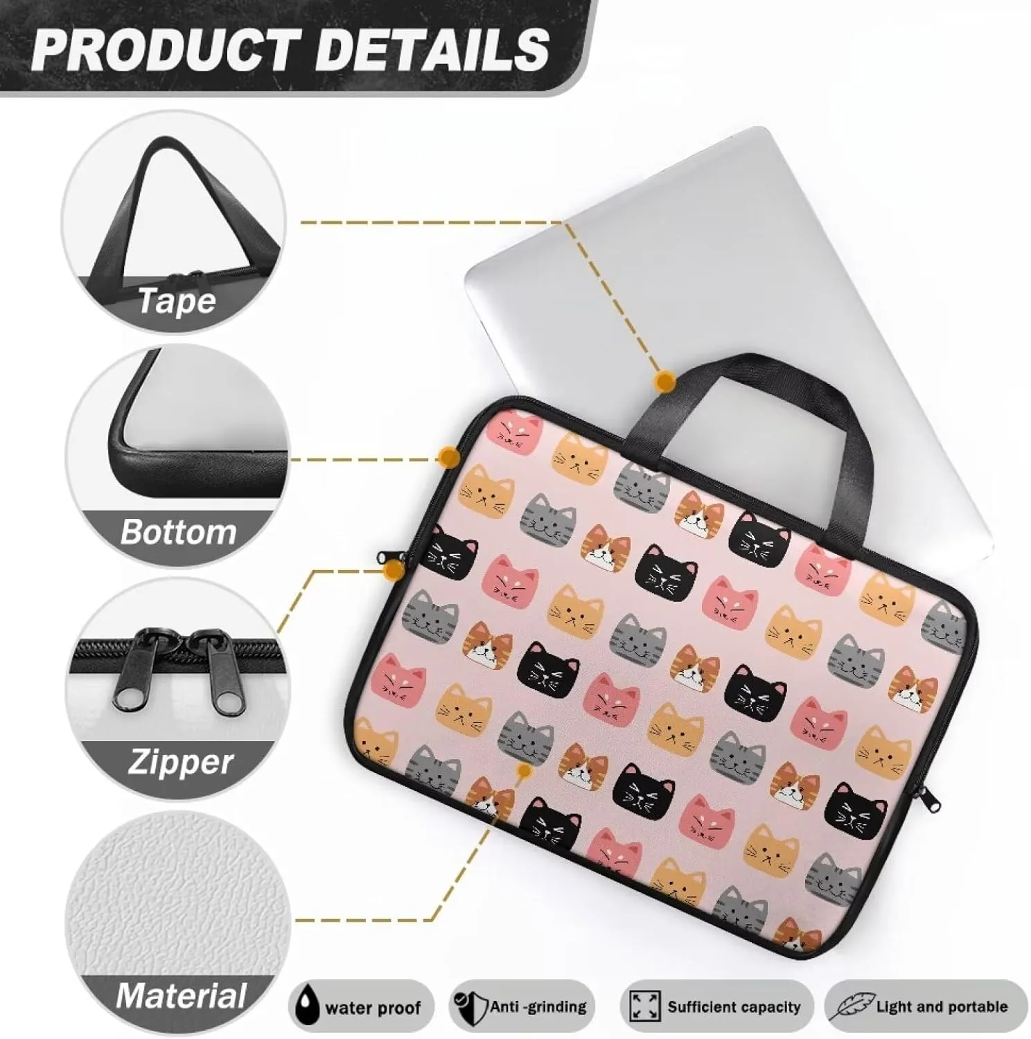 Stylish Laptop Bag,Laptop Tote Bag for 15In 15.6In 17In 17.3In Laptop,Laptop Carrying Case