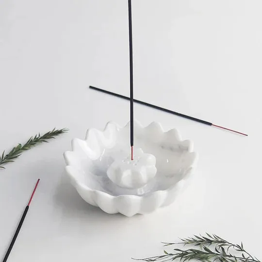 Stylish Marble Palo Santo Incense Holder - White