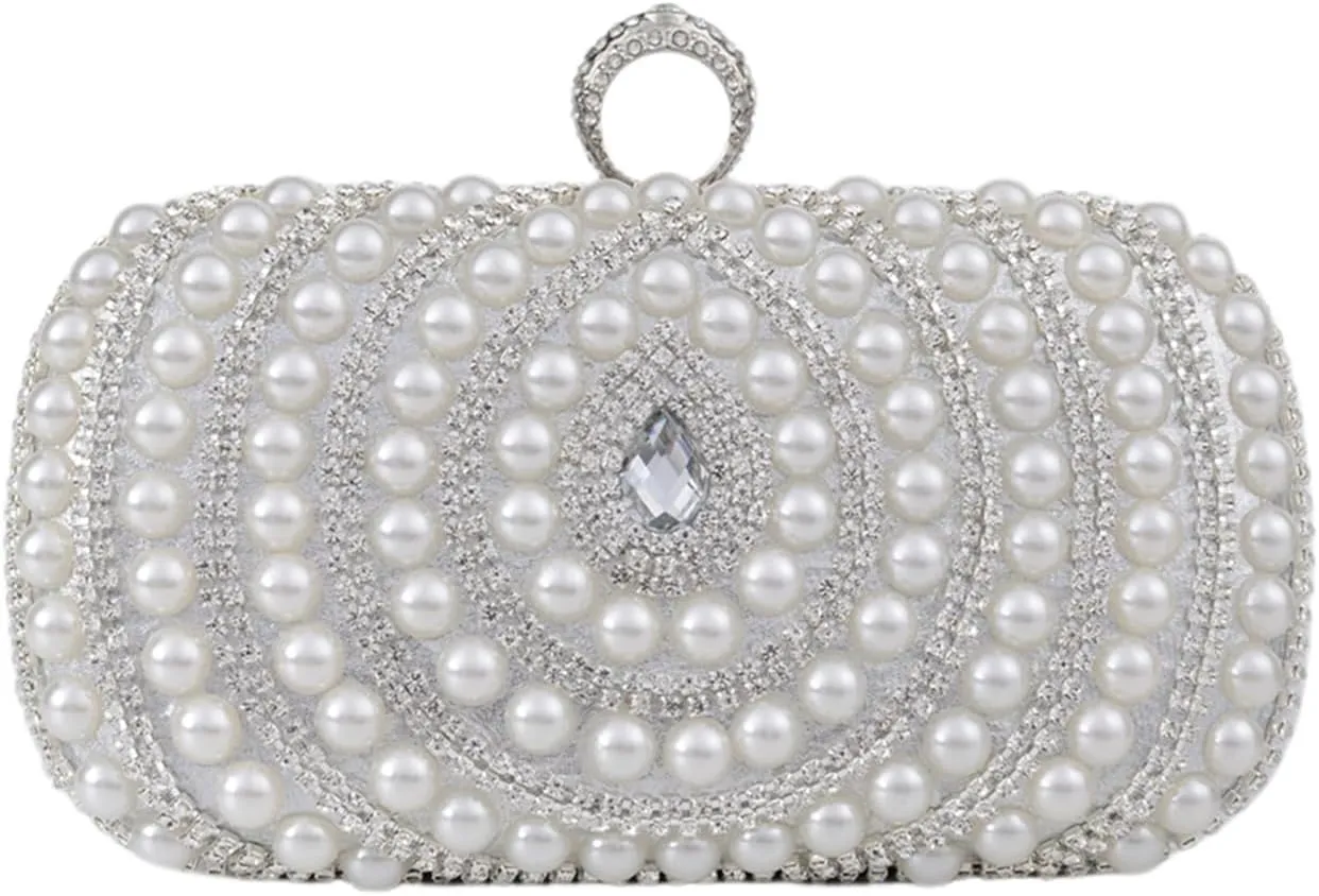 Stylish pearl rhinestone hand bag clasp square Dinner Party bag Wedding Party rival bag elegant shoulder bag crossbody bag