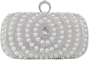 Stylish pearl rhinestone hand bag clasp square Dinner Party bag Wedding Party rival bag elegant shoulder bag crossbody bag