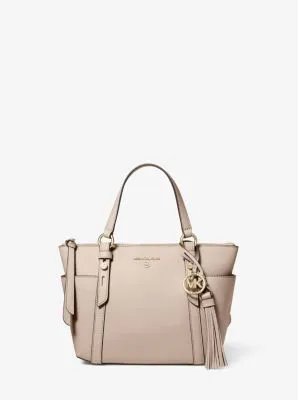 Sullivan Small Saffiano Leather Top-Zip Tote Bag