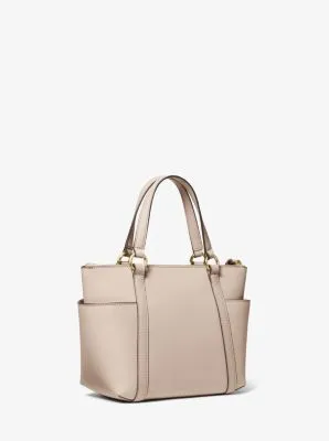 Sullivan Small Saffiano Leather Top-Zip Tote Bag