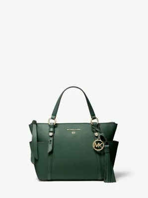 Sullivan Small Saffiano Leather Top-Zip Tote Bag