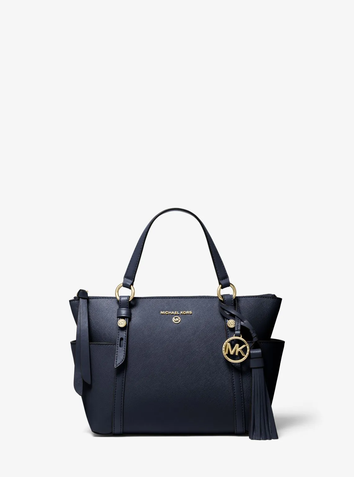 Sullivan Small Saffiano Leather Top-Zip Tote Bag