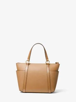 Sullivan Small Saffiano Leather Top-Zip Tote Bag