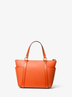 Sullivan Small Saffiano Leather Top-Zip Tote Bag