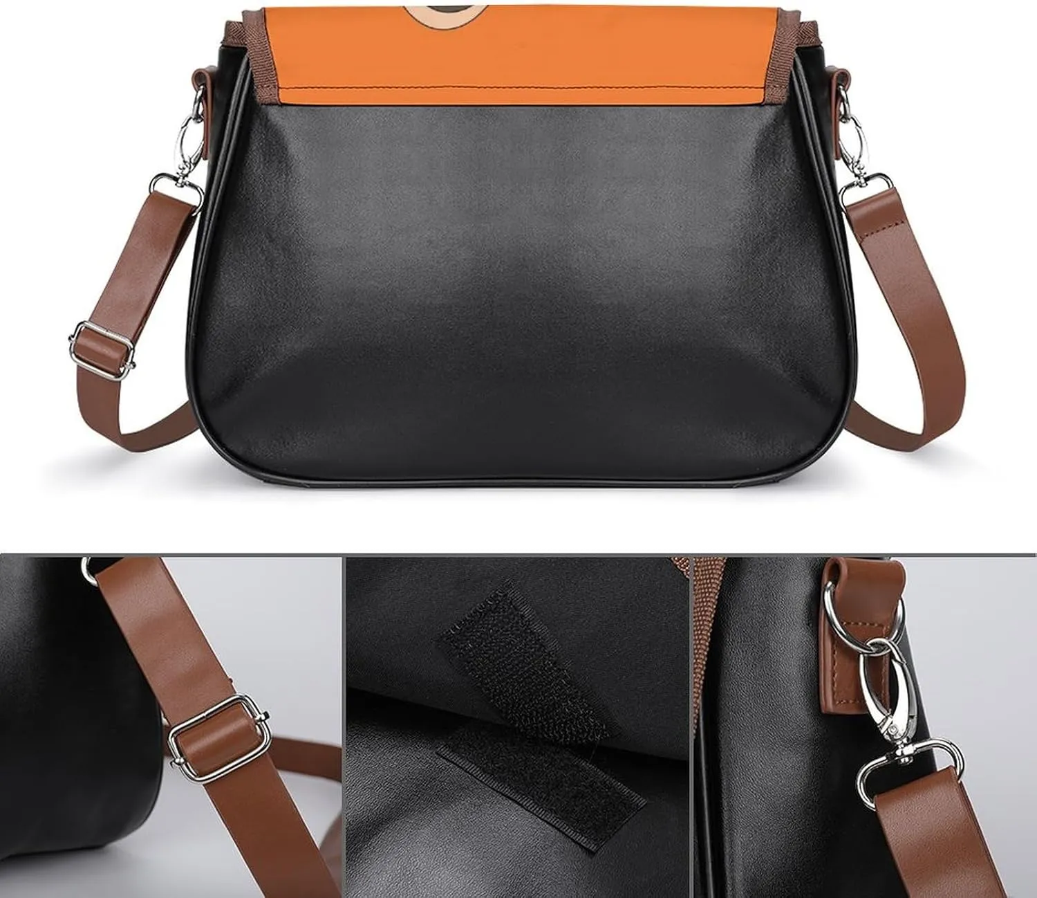 Sunflower Pattern Leather Shoulder Bag with Detachable Shoulder Strap Versatile for Daily Use