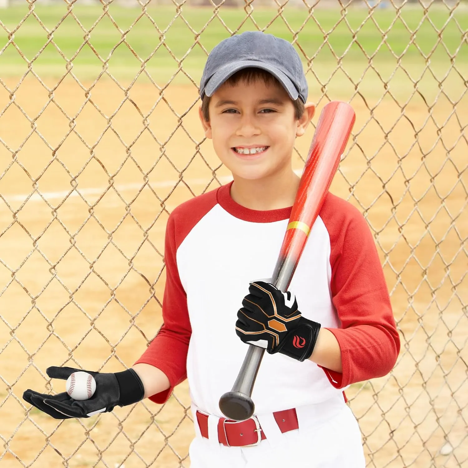 Super-Grip Youth Baseball Batting Gloves for Kids, Ergonomic Design for Boys and Girls, Enhanced Protection & Optimal Performance