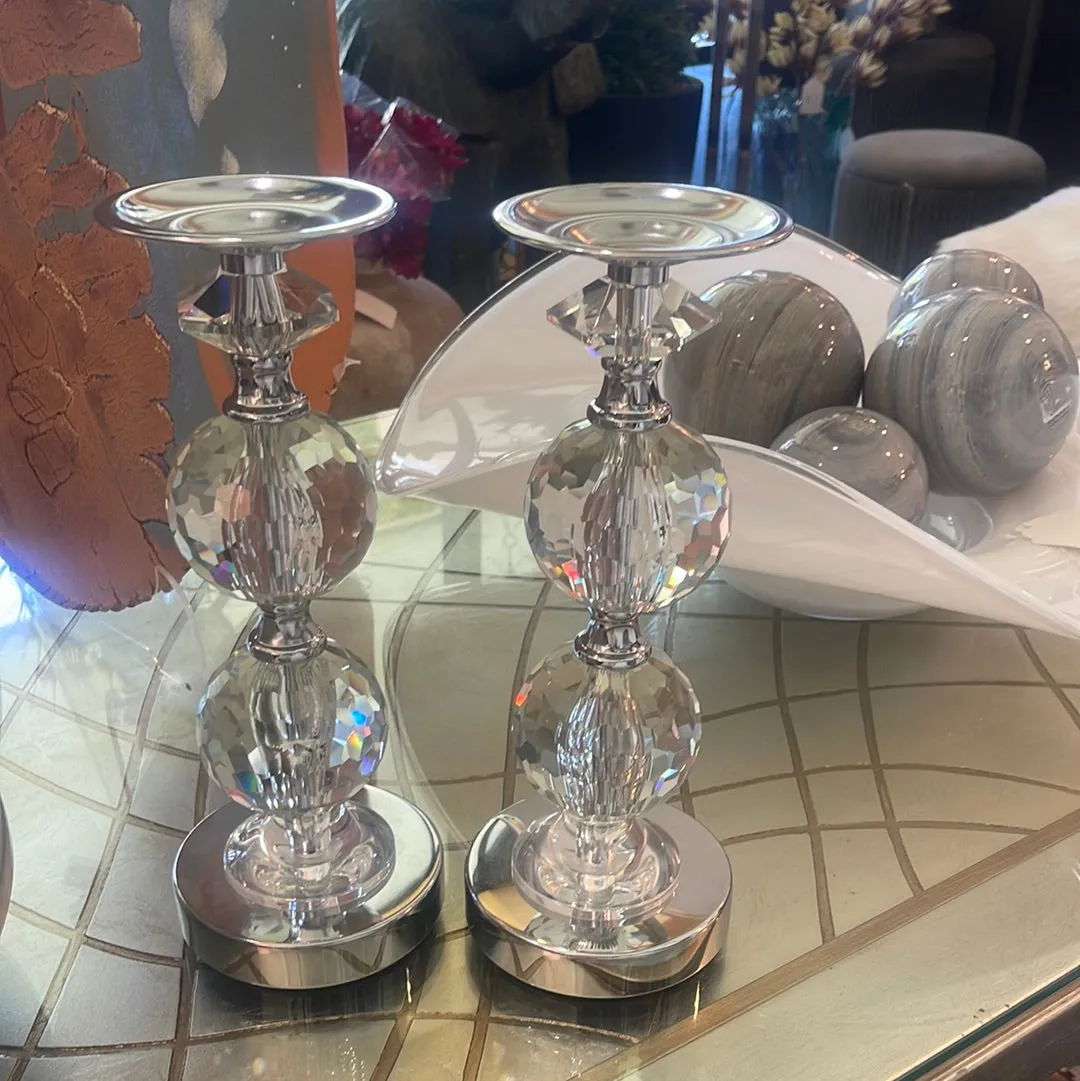 Tall Glass Candle Sticks