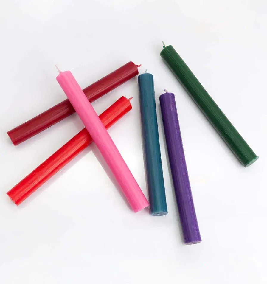Taper Candles - Rustic Red - Pack of 5