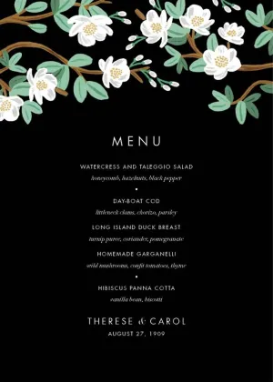 Tea Tree Menu