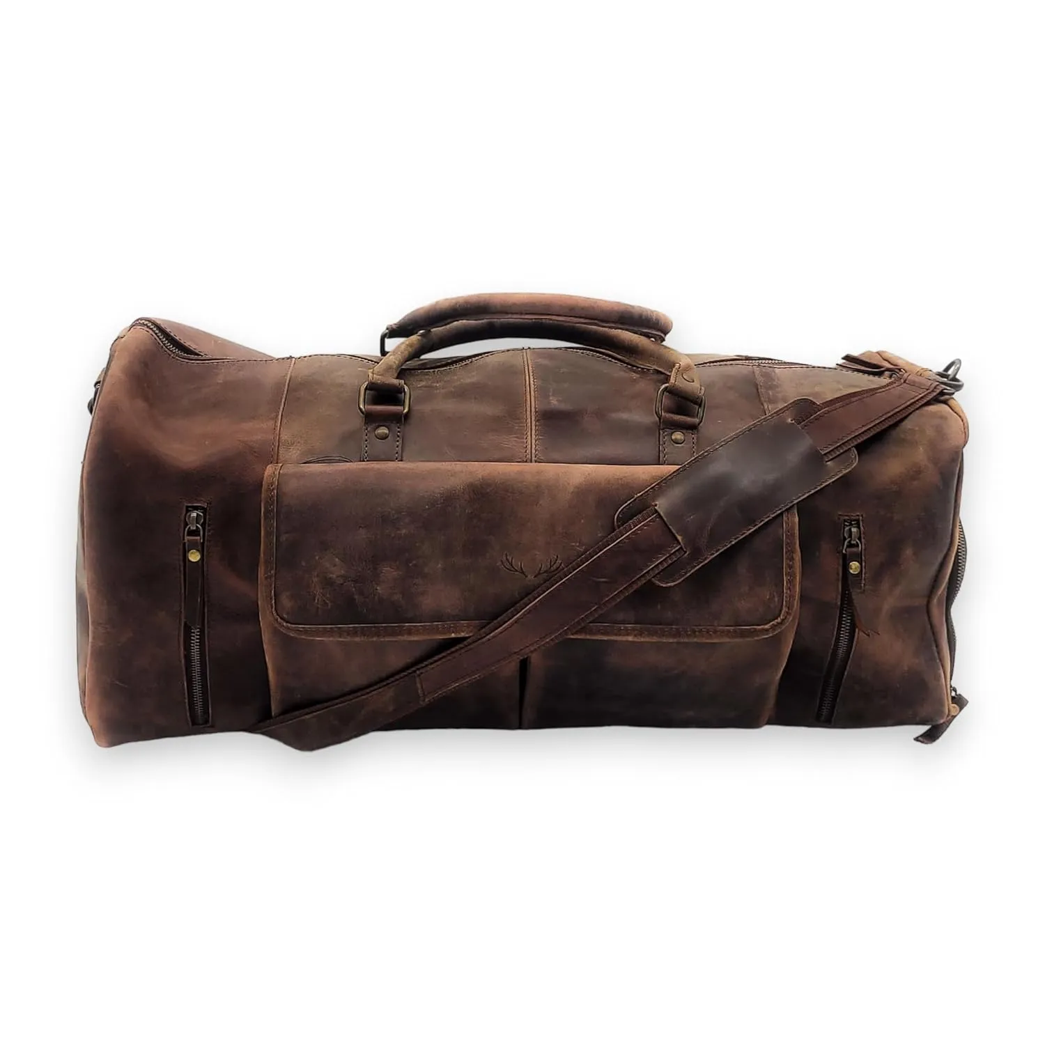 The Denali Dark Vintage Brown Leather Weekender Leather Duffel Bag