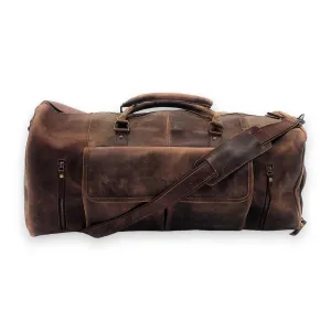 The Denali Dark Vintage Brown Leather Weekender Leather Duffel Bag