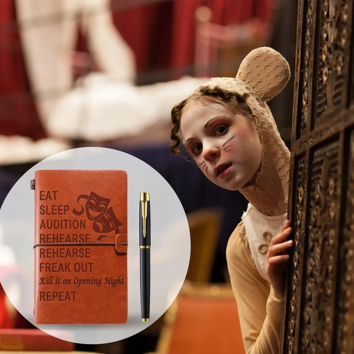 Theater Gifts Theatre Life Leather Journal Theater Actor Actress Gifts Director Gifts Funny Gifts for Theater Kids Drama Student Graduation Birthday Christmas