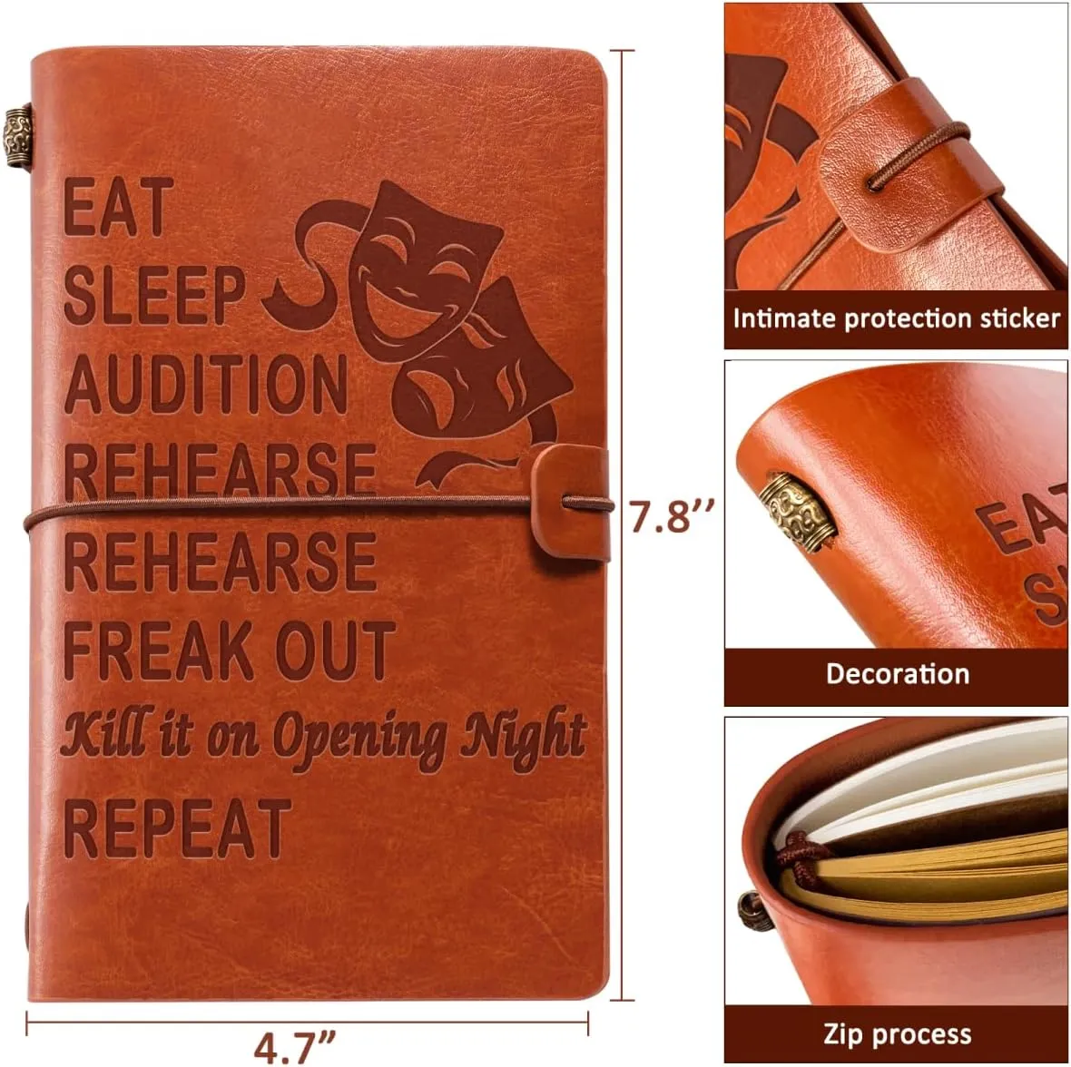 Theater Gifts Theatre Life Leather Journal Theater Actor Actress Gifts Director Gifts Funny Gifts for Theater Kids Drama Student Graduation Birthday Christmas