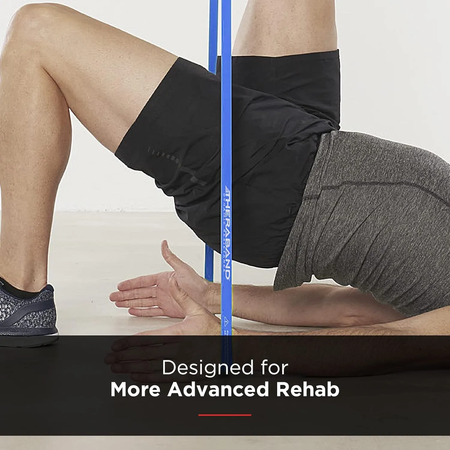 THERABAND High Resistance Bands, Set of 2 Elastic Super Bands for Improving Flexibility, Injury Rehab, & Full Body Workouts, Heavy Duty Stretch Bands for Lifting, 1 Light & 1 Medium Band, Multi