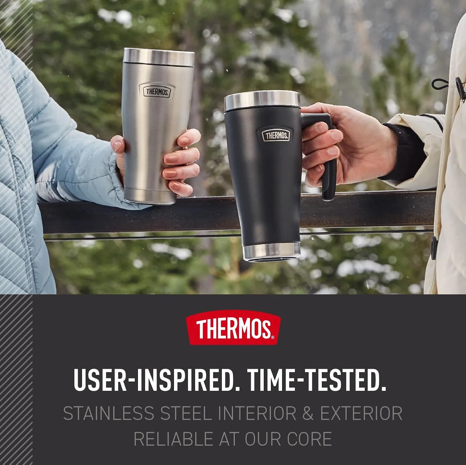 THERMOS ICON SERIES, Stainless Steel Mug, Sunset Pink, 16 oz
