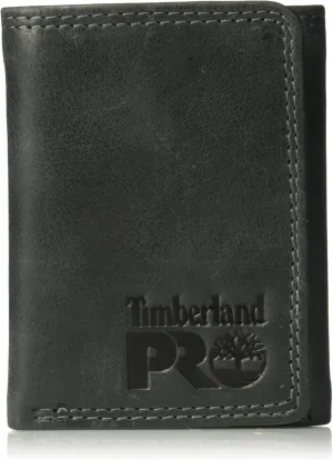 Timberland PRO Men's Leather RFID Trifold Wallet with Id Window