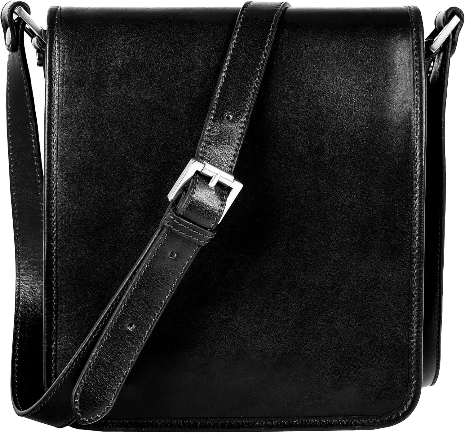 Time Resistance Italian Leather Messenger Bag for Men - Full Grain Leather Men's Crossbody Bag - Tablet Sized Shoulder Bag