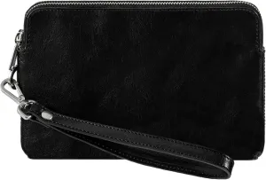 Time Resistance Leather Clutch for Men - Organizer Bag for Men - Wrist Bag - Briefcase Handmade in Italy - Gift Box Included