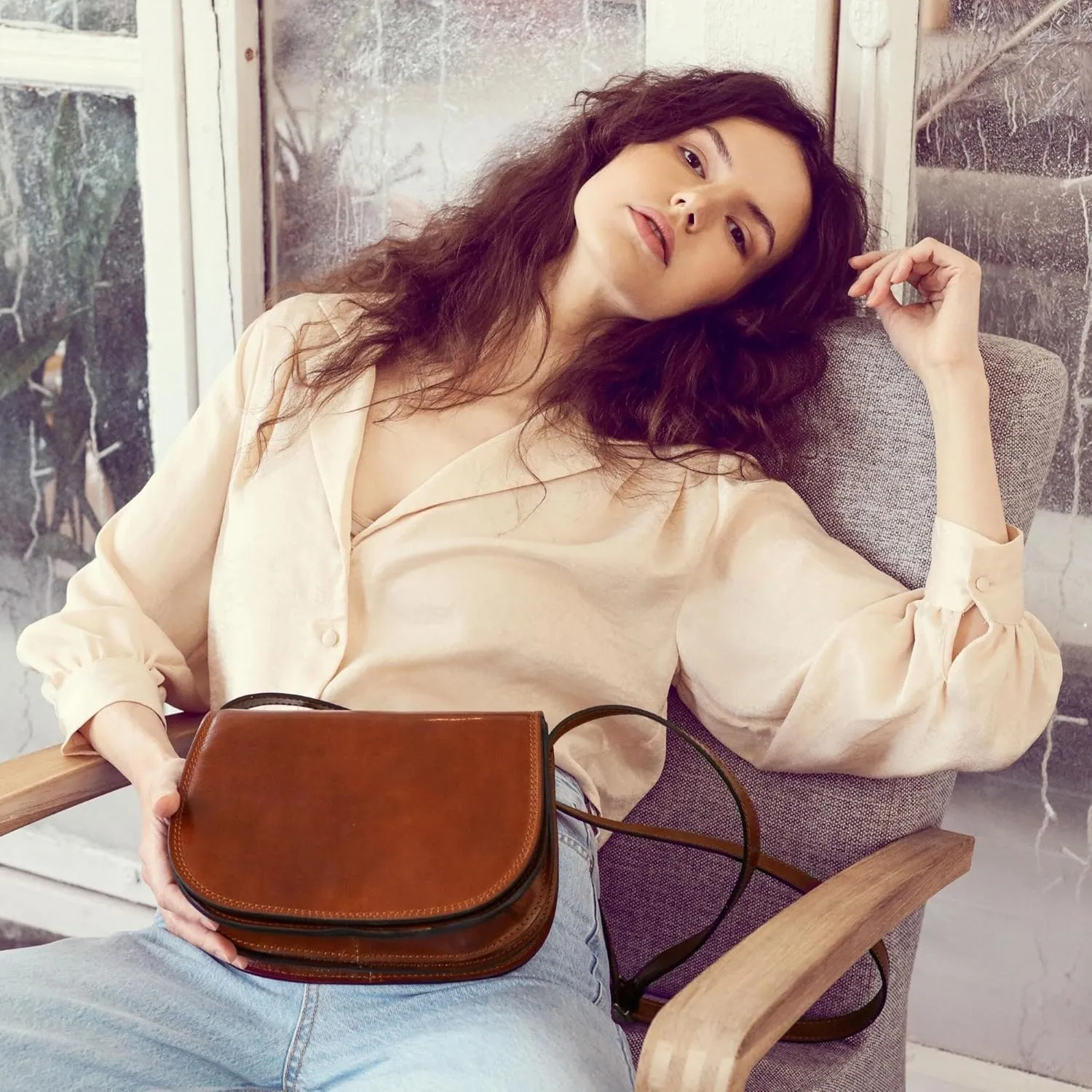 Time Resistance Leather Cross Body Bag for Women Shoulder Bag Messenger Purse Gift Box Included