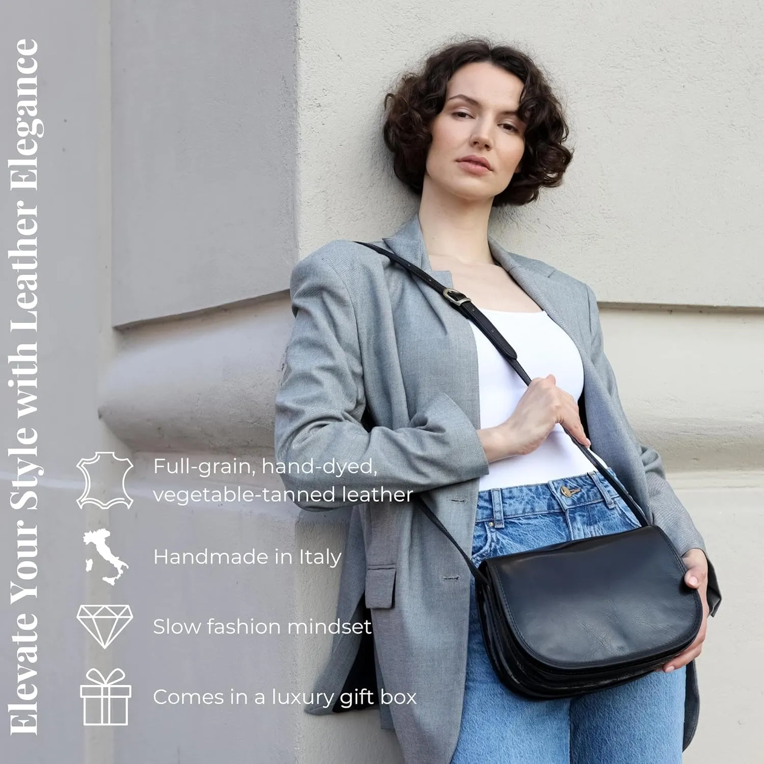 Time Resistance Leather Cross Body Bag for Women Shoulder Bag Messenger Purse Gift Box Included