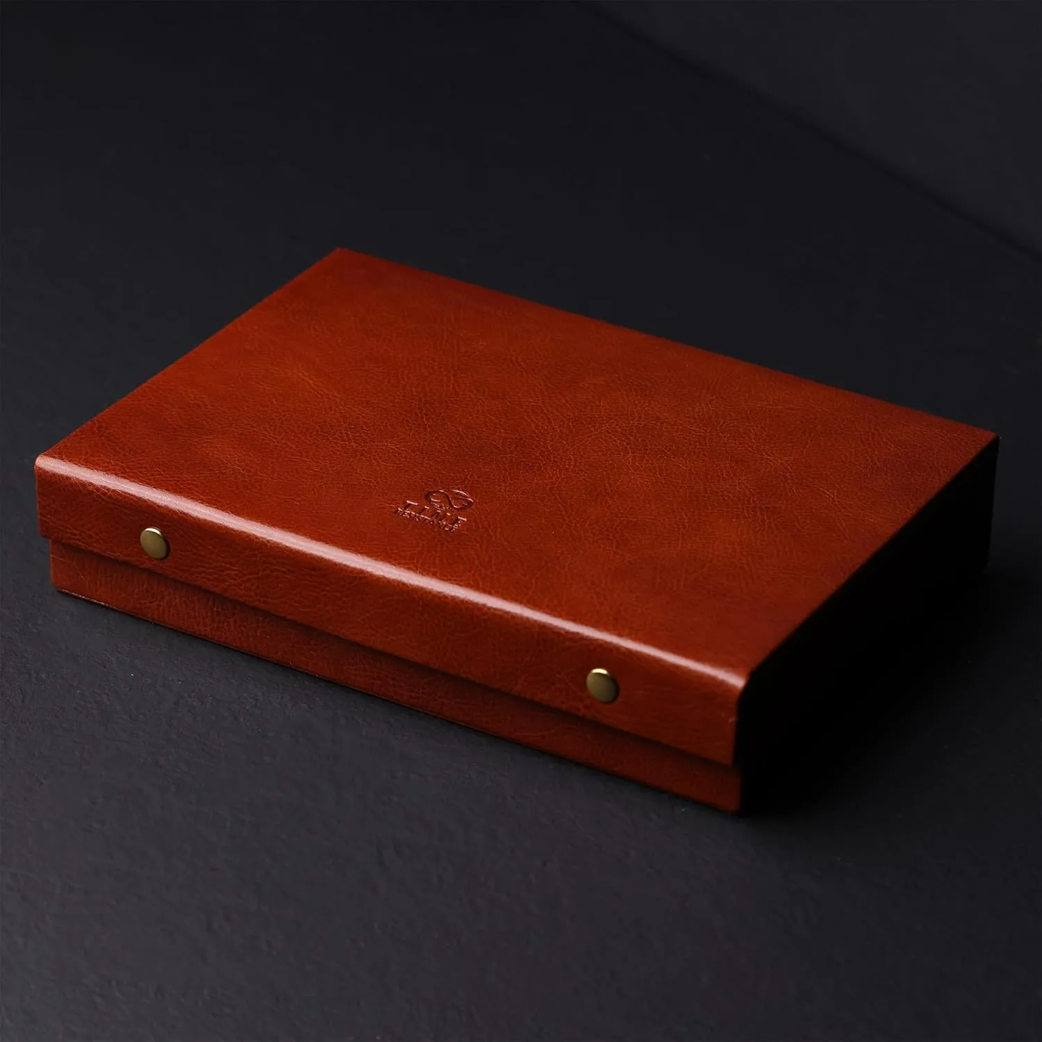 Time Resistance Leather Jewelry Box - Full Grain Leather Organizer, Accessories Storage for Women - Genuine Leather Case (Cognac Brown)