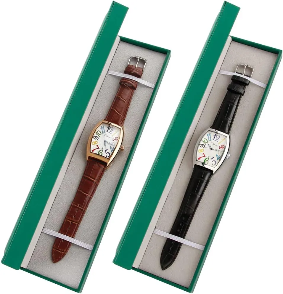 Tiong Leather Band Men's Moon Design Watch, Roman Digital Leather Band Watch with Box for Men