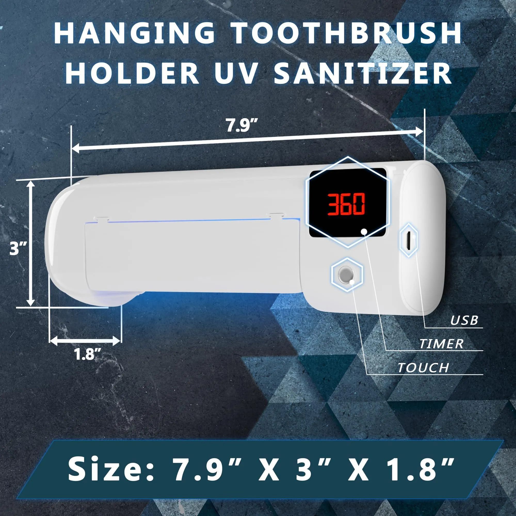 Toothbrush Holder Wall Mounted with 4 Slots.
